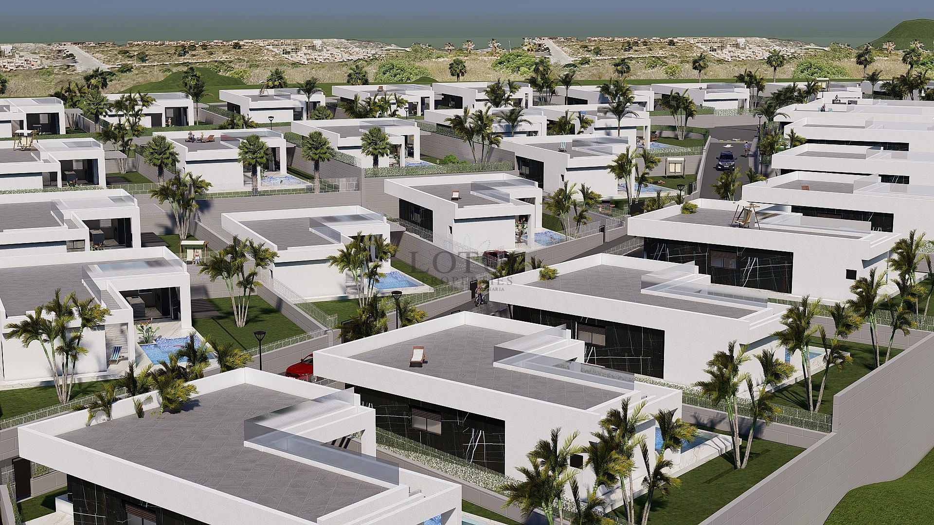 Nybyggda villor i La Finca Golf på ett plan med privata pooler - Lotus Properties