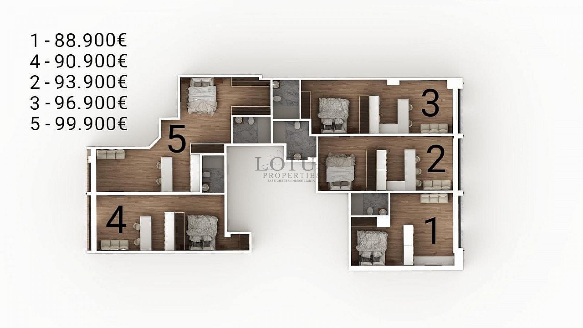 Nybyggda ettor vid La Mata stranden  - Lotus Properties