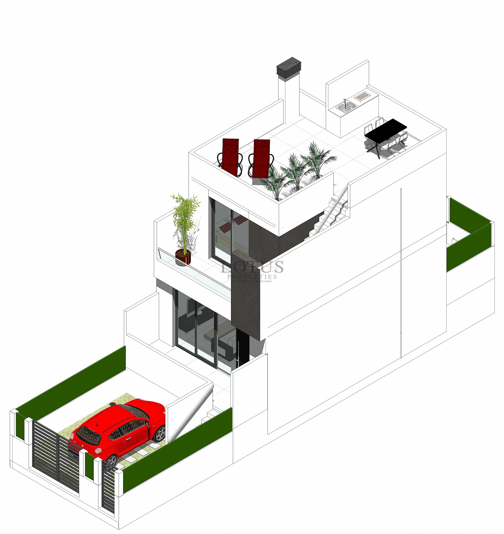Radhus med solarium och pool i Cox - Alicante - Lotus Properties