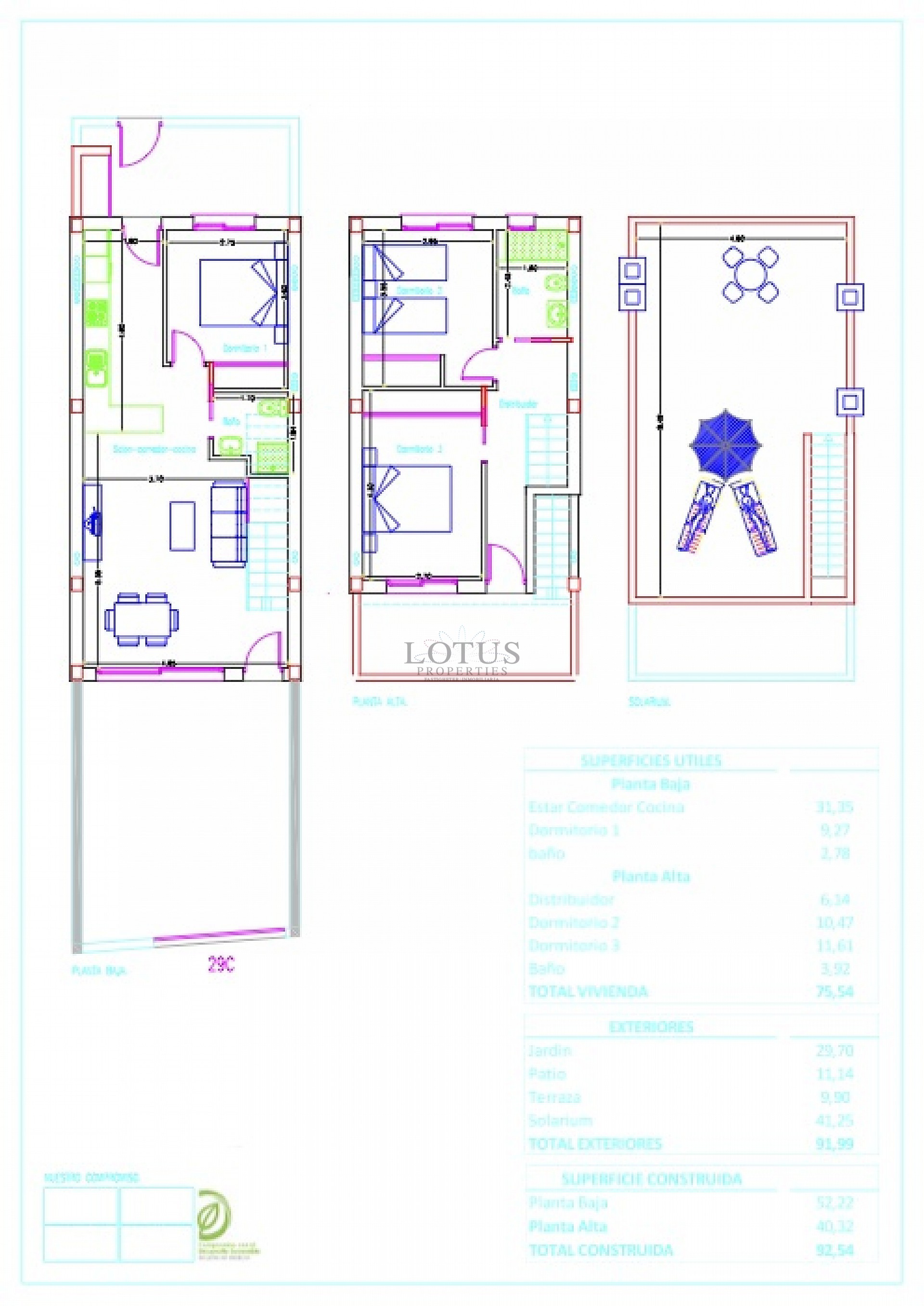 Nya radhus med 3 sov & takterrass - Pilar de la Horadada - Lotus Properties