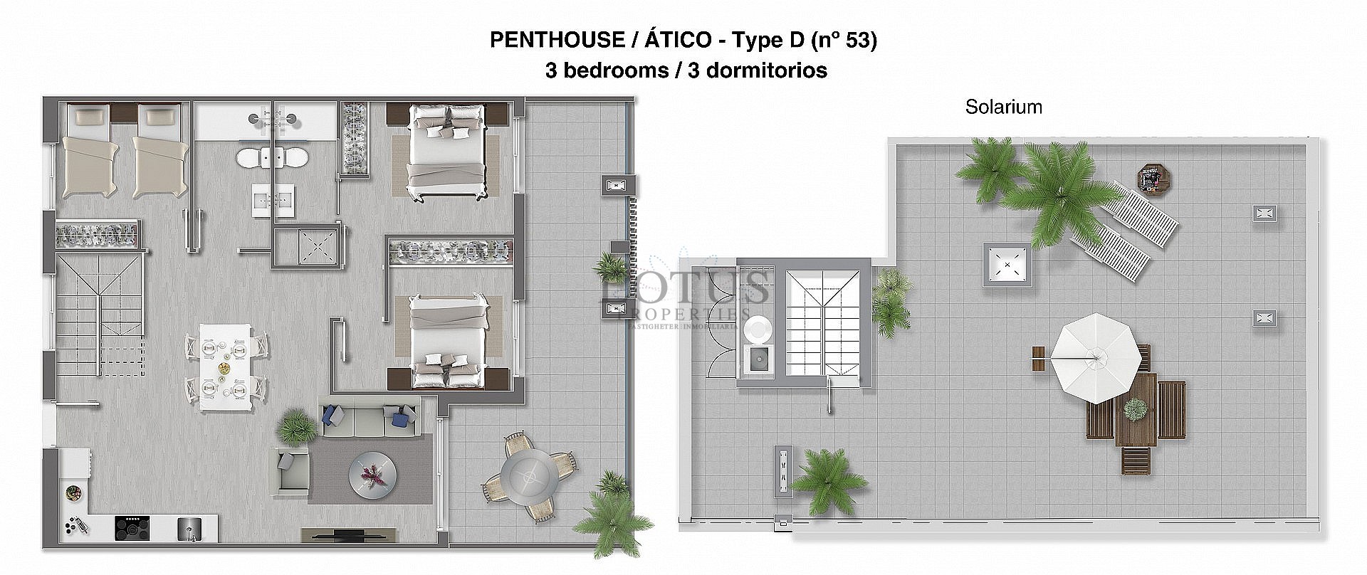АПАРТАМЕНТЫ С 2 СПАЛЬНЯМИ РЯДОМ С ПЛЯЖЕМ ЛА МАТА - Lotus Properties